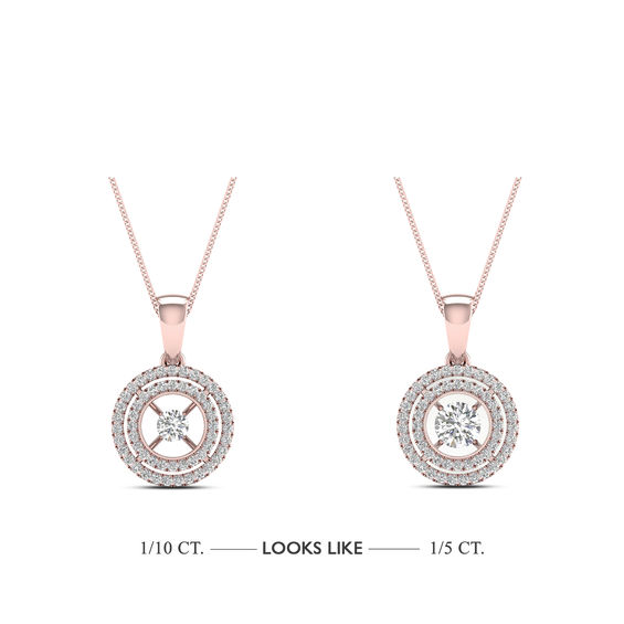 Magnificence™ 0.33 CT. T.W. Diamond Tilted Cushion Frame Lariat-Style Necklace in 10K White Gold