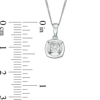 Magnificence™ 0.08 CT. Diamond Solitaire Cushion Frame Pendant in 10K White Gold