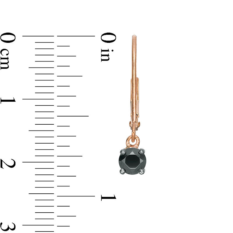 0.95 CT. T.W. Black Diamond Solitaire Drop Earrings in 10K Rose Gold|Peoples Jewellers