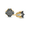 Thumbnail Image 1 of 0.95 CT. T.W. Enhanced Black and White Diamond Solitaire Stud Earrings in 10K Gold