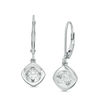 Magnificence™ 0.15 CT. T.W. Diamond Solitaire Tilted Cushion Frame Drop Earrings in 10K White Gold