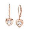 Thumbnail Image 0 of Magnificence™ 0.15 CT. T.W. Diamond Solitaire Heart Frame Drop Earrings in 10K Rose Gold