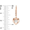 Thumbnail Image 1 of Magnificence™ 0.15 CT. T.W. Diamond Solitaire Heart Frame Drop Earrings in 10K Rose Gold