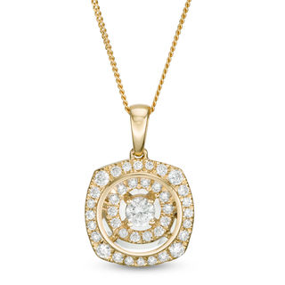 Magnificence™ 0.50 CT. T.W. Diamond Double Cushion Frame Pendant in 10K Gold