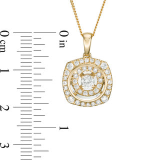 Magnificence™ 0.50 CT. T.W. Diamond Double Cushion Frame Pendant in 10K Gold