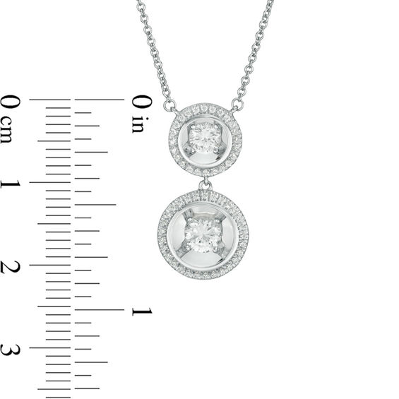 Magnificence™ 0.40 CT. T.W. Diamond Two-Stone Necklace in 10K White Gold