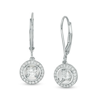 Magnificence™ 0.33 CT. T.W. Diamond Frame Drop Earrings in 10K White Gold