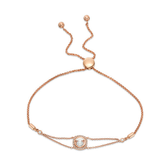 Magnificence™ 0.20 CT. T.W. Diamond Frame Bolo Bracelet in 10K Rose Gold - 10.5"