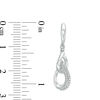 Thumbnail Image 1 of 0.09 CT. T.W. Diamond Double Pear-Shaped Drop Earrings in Sterling Silver