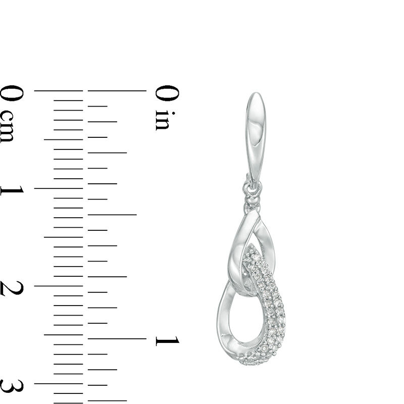 0.09 CT. T.W. Diamond Double Pear-Shaped Drop Earrings in Sterling Silver|Peoples Jewellers