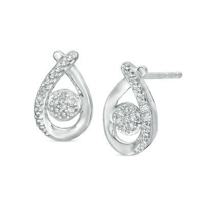 0.04 CT. T.W. Composite Diamond Pear-Shaped Stud Earrings in Sterling Silver