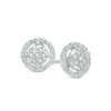 Thumbnail Image 0 of 0.067 CT. T.W. Composite Diamond Frame Stud Earrings in Sterling Silver