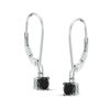 Thumbnail Image 0 of 0.37 CT. T.W. Black Diamond Solitaire Drop Earrings in 10K White Gold