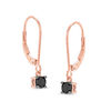Thumbnail Image 0 of 0.37 CT. T.W. Black Diamond Solitaire Drop Earrings in 10K Rose Gold