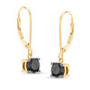 CT. T.W. Black Diamond Solitaire Drop Earrings in 10K Gold