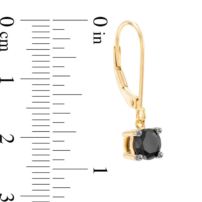 CT. T.W. Black Diamond Solitaire Drop Earrings in 10K Gold