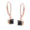 Thumbnail Image 0 of 1.23 CT. T.W. Black Diamond Solitaire Drop Earrings in 10K Rose Gold