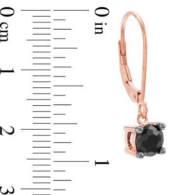 CT. T.W. Black Diamond Solitaire Drop Earrings in 10K Rose Gold