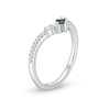 Thumbnail Image 1 of Vera Wang Love Collection Princess-Cut Sapphire and 0.146 CT. T.W. Diamond Chevron Ring in 14K White Gold