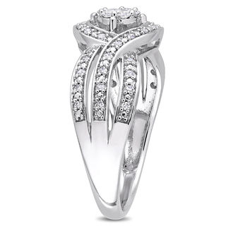 0.24 CT. T.W. Composite Diamond Bypass Promise Ring in 10K White Gold