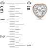 Thumbnail Image 2 of 0.10 CT. T.W. Diamond Vintage-Style Heart Solitaire Stud Earrings in Sterling Silver with Rose Rhodium