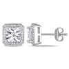 Thumbnail Image 0 of 0.20 CT. T.W. Diamond Cushion Frame Stud Earrings in Sterling Silver