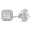 Thumbnail Image 1 of 0.20 CT. T.W. Diamond Cushion Frame Stud Earrings in Sterling Silver