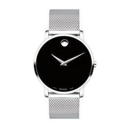 Men's Movado Museum® Classic Mesh Watch with Black Dial (Model: 0607219)