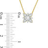 Thumbnail Image 1 of 4.3mm Lab-Created White Sapphire Floral Necklace in Sterling Silver with 14K Gold Plate