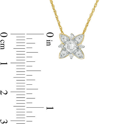 4.3mm Lab-Created White Sapphire Floral Necklace in Sterling Silver with 14K Gold Plate