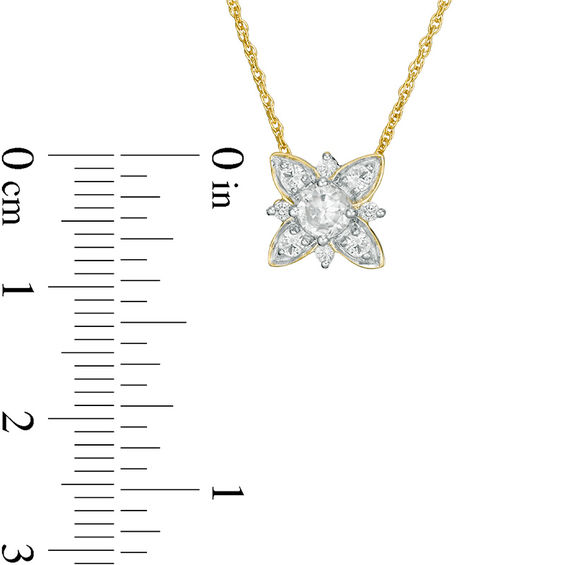 4.3mm Lab-Created White Sapphire Floral Necklace in Sterling Silver with 14K Gold Plate