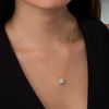 Thumbnail Image 2 of 4.3mm Lab-Created White Sapphire Floral Necklace in Sterling Silver with 14K Gold Plate