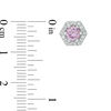 Thumbnail Image 1 of 5.0mm Lab-Created Pink and White Sapphire Hexagon Frame Stud Earrings in Sterling Silver