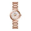 Ladies' Bulova Modern Diamond Accent Rose-Tone IP Watch with Mother-of-Pearl Dial (Model: 97P132)