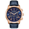Thumbnail Image 0 of Men's Bulova Classic Chronograph Rose-Tone Strap Watch with Blue Dial (Model: 97B170)