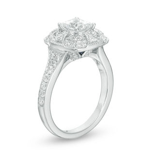 Vera Wang Love Heirloom Collection 0.95 CT. T.W. Princess-Cut Diamond Frame Engagement Ring in 14K White Gold