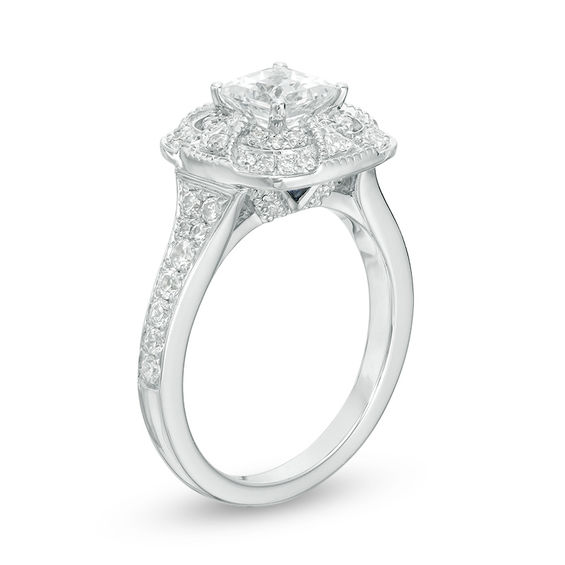 Vera Wang Love Heirloom Collection 0.95 CT. T.W. Princess-Cut Diamond Frame Engagement Ring in 14K White Gold