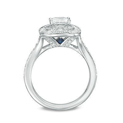 Vera Wang Love Heirloom Collection 0.95 CT. T.W. Princess-Cut Diamond Frame Engagement Ring in 14K White Gold