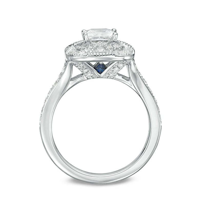 Vera Wang Love Heirloom Collection 0.95 CT. T.W. Princess-Cut Diamond Frame Engagement Ring in 14K White Gold|Peoples Jewellers
