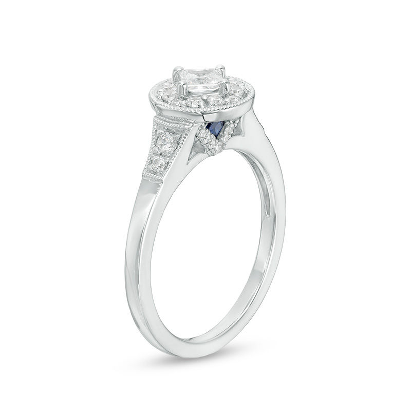 Vera Wang Love Heirloom Collection 0.45 CT. T.W. Princess-Cut Diamond Frame Engagement Ring in 14K White Gold|Peoples Jewellers