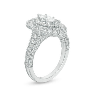 Vera Wang Love Heirloom Collection 1.29 CT. T.W. Marquise Diamond Frame Engagement Ring in 14K White Gold