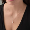 Thumbnail Image 1 of 7.0mm Freshwater Cultured Pearl and Diamond Accent Flower Drop Pendant in Sterling Silver