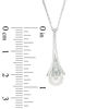 Thumbnail Image 2 of 7.0mm Freshwater Cultured Pearl and Diamond Accent Flower Drop Pendant in Sterling Silver