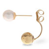 5.0-5.5mm Freshwater Cultured Pearl and Ball Front/Back Earrings in 14K Gold