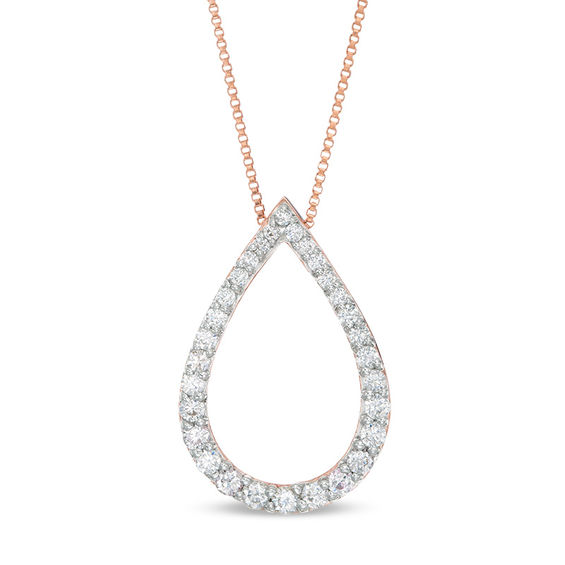 Convertibilities 0.95 CT. T.W. Diamond Teardrop Three-in-One Pendant in 10K Rose Gold