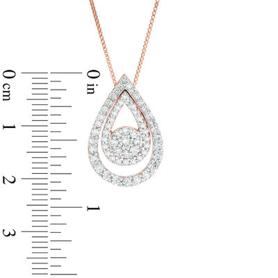 Convertibilities 0.95 CT. T.W. Diamond Teardrop Three-in-One Pendant in 10K Rose Gold