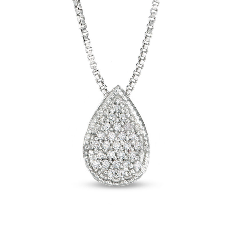 Convertibilities 0.18 CT. T.W. Composite Diamond Teardrop Three-in-One Pendant in Sterling Silver|Peoples Jewellers