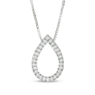 Convertibilities 0.18 CT. T.W. Composite Diamond Teardrop Three-in-One Pendant in Sterling Silver