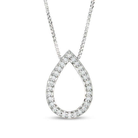 Convertibilities 0.18 CT. T.W. Composite Diamond Teardrop Three-in-One Pendant in Sterling Silver