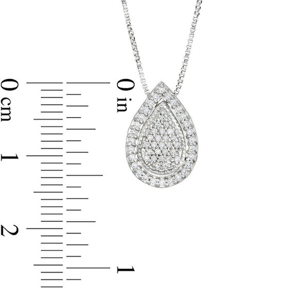 Convertibilities 0.18 CT. T.W. Composite Diamond Teardrop Three-in-One Pendant in Sterling Silver